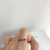 Gold polychromatic gel drop ring – Birthday Gifts — 4