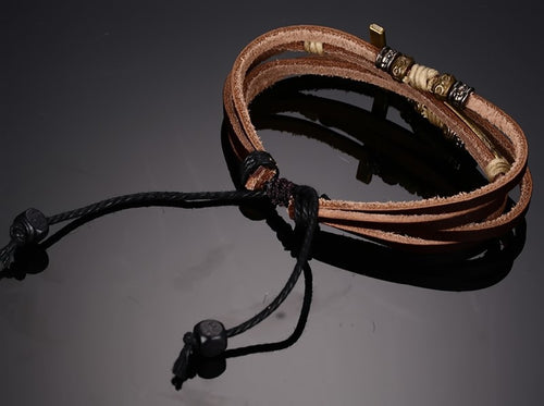 Cowhide cross bracelet – Jewelry Gift Ideas — 2
