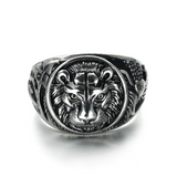 Tiger head lion vintage stainless steel ring – Holiday Gift Ideas — 7