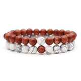 Turquoise Natural Stone Yoga Couple Set Bracelet – Jewelry Gift Ideas — 7