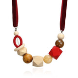 Geometrical wooden beads pendant – Jewelry Gift Ideas — 6