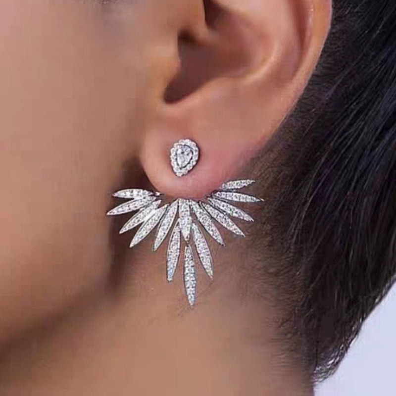 Zircon earrings angel wings earrings – Thoughtful Gifts — 1