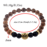 Owl frosted stone lifeline wood grain bracelet – Jewelry Gift Ideas — 13