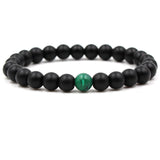 Classic Black Matte Green Malachite Bracelets – Jewelry Gift Ideas — 4