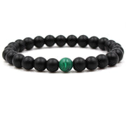 Classic Black Matte Green Malachite Bracelets – Jewelry Gift Ideas — 4