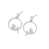 Female Small Rose Ring Circle Pendant Earrings – Jewelry Gift Ideas — 5