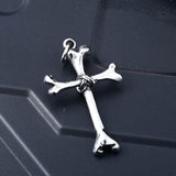 Vintage Titanium Steel Human Bone Cross Pendant – Jewelry Gift Ideas — 1