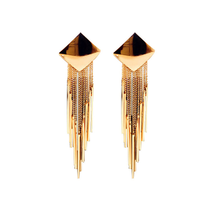 Popular Geometric Diamond Tassel Earrings – Special Occasion Gifts — 1
