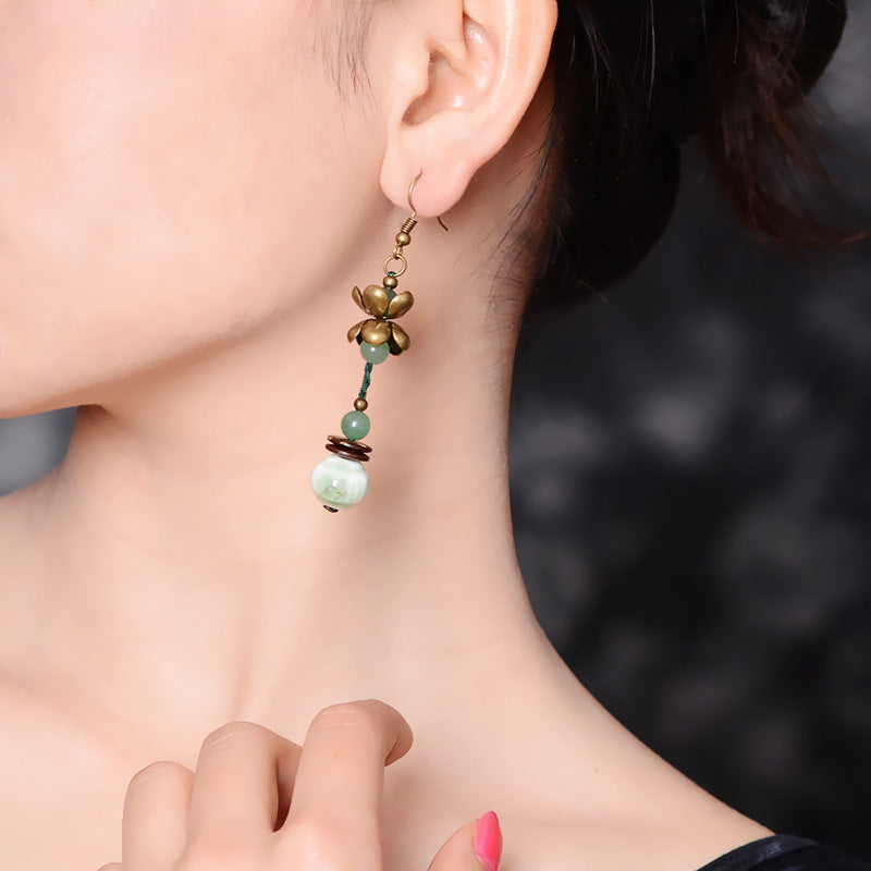 Art and Crafts Ceramic Earrings Flower Earrings – Creative Gifts — 1