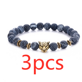 Agate Alloy Leopard head beaded bracelet – Jewelry Gift Ideas — 7
