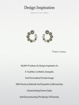 S925 Silver Black Round Micro Zircon-encrusted Stud – Practical Gifts — 7