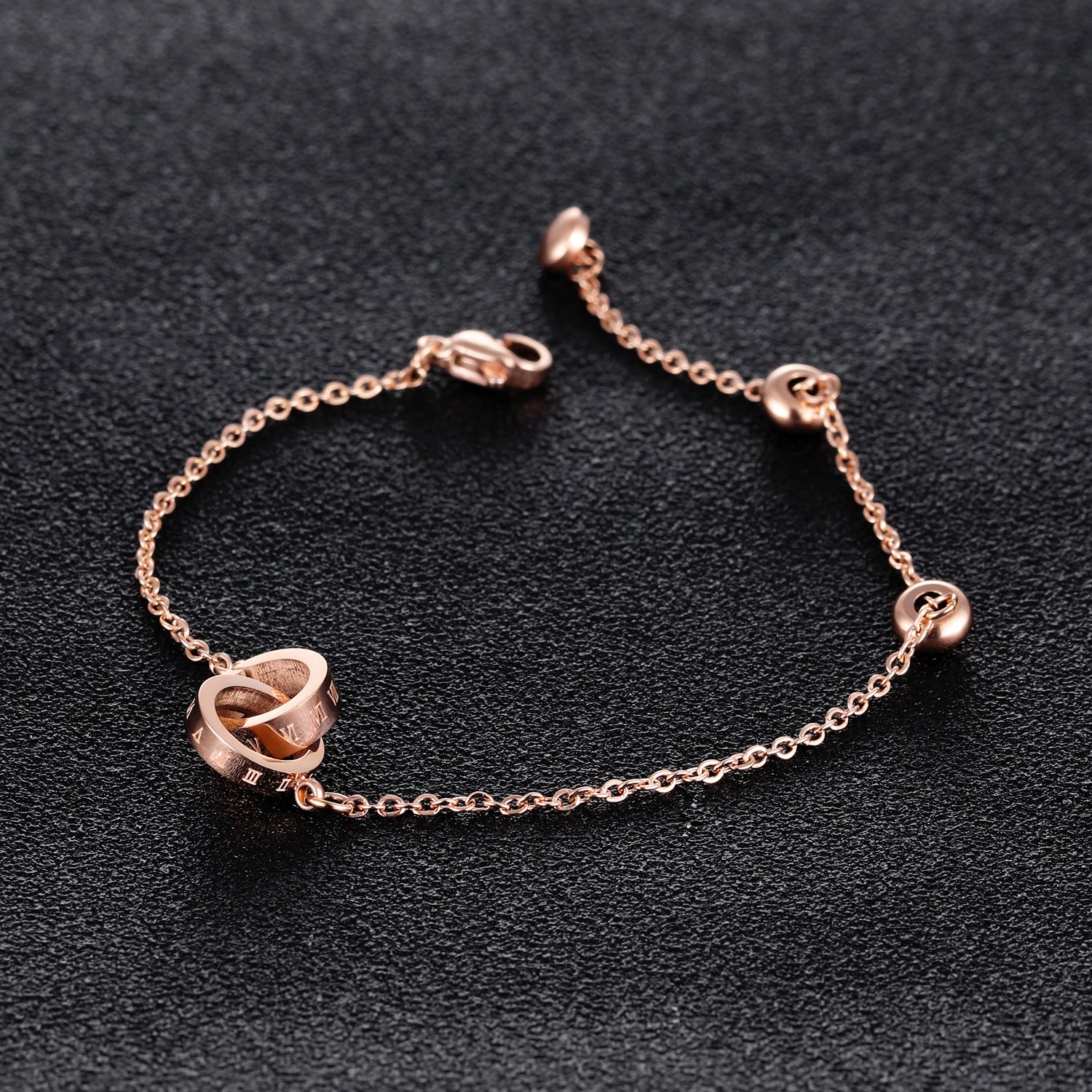 Digital Double Ring Ring Rose Gold Bracelet – Jewelry Gift Ideas — 1