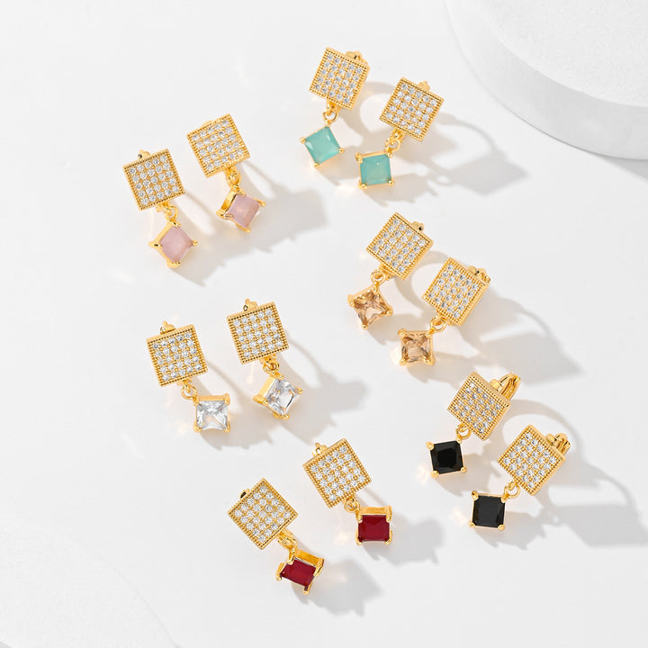 European And American Square Fashion Zircon Earrings – Stylish Gifts — 1