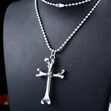 Vintage Titanium Steel Human Bone Cross Pendant – Jewelry Gift Ideas — 2