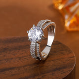 Zircon Engagement Ring Rotating Twisted Full – Gifts for Couples — 6