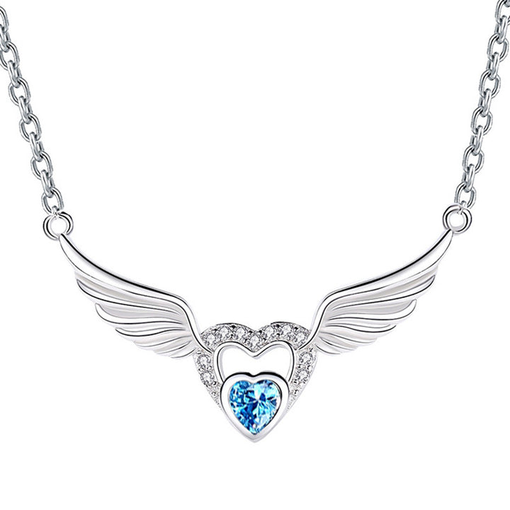 S925 Sterling Silver Angel Wing Necklace Female – Jewelry Gift Ideas — 1