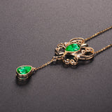 Emerald Color Treasure Hollow Pendant Necklace – Jewelry Gift Ideas — 2