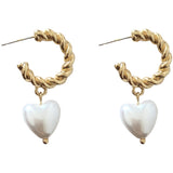 Pearl Love Earrings Simple Personality C-Shaped – Gifts for Couples — 1