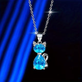 Fashion Unique Crystal Cat Pendant Necklace – Jewelry Gift Ideas — 3