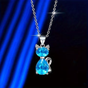 Fashion Unique Crystal Cat Pendant Necklace – Jewelry Gift Ideas — 3