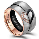 Titanium Half Heart Stainless Steel Frosted Ring – Meaningful Gifts — 2