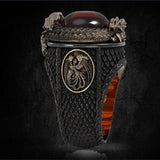 Two-Tone Vintage Domineering Carved Dragon Ring – Unique Gift Ideas — 3