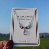 Angel Wing Necklace 925 Sterling Silver Moonstone – Jewelry Gift Ideas — 4