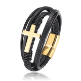 Multi-layer Braided Stainless Steel Cross Men's – Jewelry Gift Ideas — 7