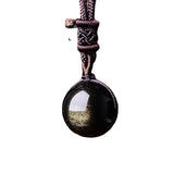 Natural Crystal Pendant Gold Obsidian Obsidian – Jewelry Gift Ideas — 8