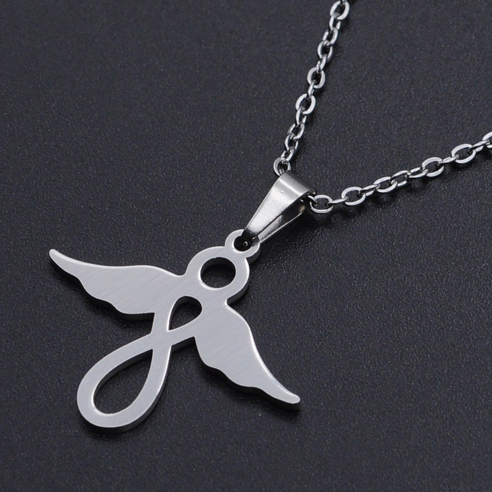 Stainless Steel Hollow Angel Pendant Necklace – Jewelry Gift Ideas — 1
