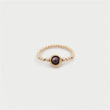 Fashion Gold-Covered Natural Garnet Round Bead Ring – Stylish Gifts — 5