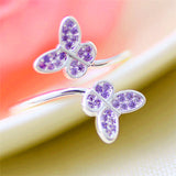 Fashionable Diamond Adjustable Purple Butterfly Ring – Useful Gifts — 3