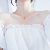 Discolored small red heart necklace – Jewelry Gift Ideas — 1