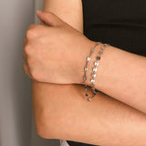 Geometric Chain Sequin Chain Combination Bracelet – Jewelry Gift Ideas — 4