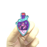 Purple Potion Bottle Metal Enamel Brooch – Jewelry Gift Ideas — 1