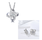 Sterling Silver Four-leaf Clover Earring Necklace – Jewelry Gift Ideas — 5