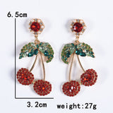 Personality Exaggerated Cherry Alloy Diamond Earrings – Everyday Gifts — 4