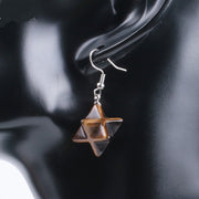 Natural Crystal Merkaba Star Carved Earrings – Stylish Gifts — 4