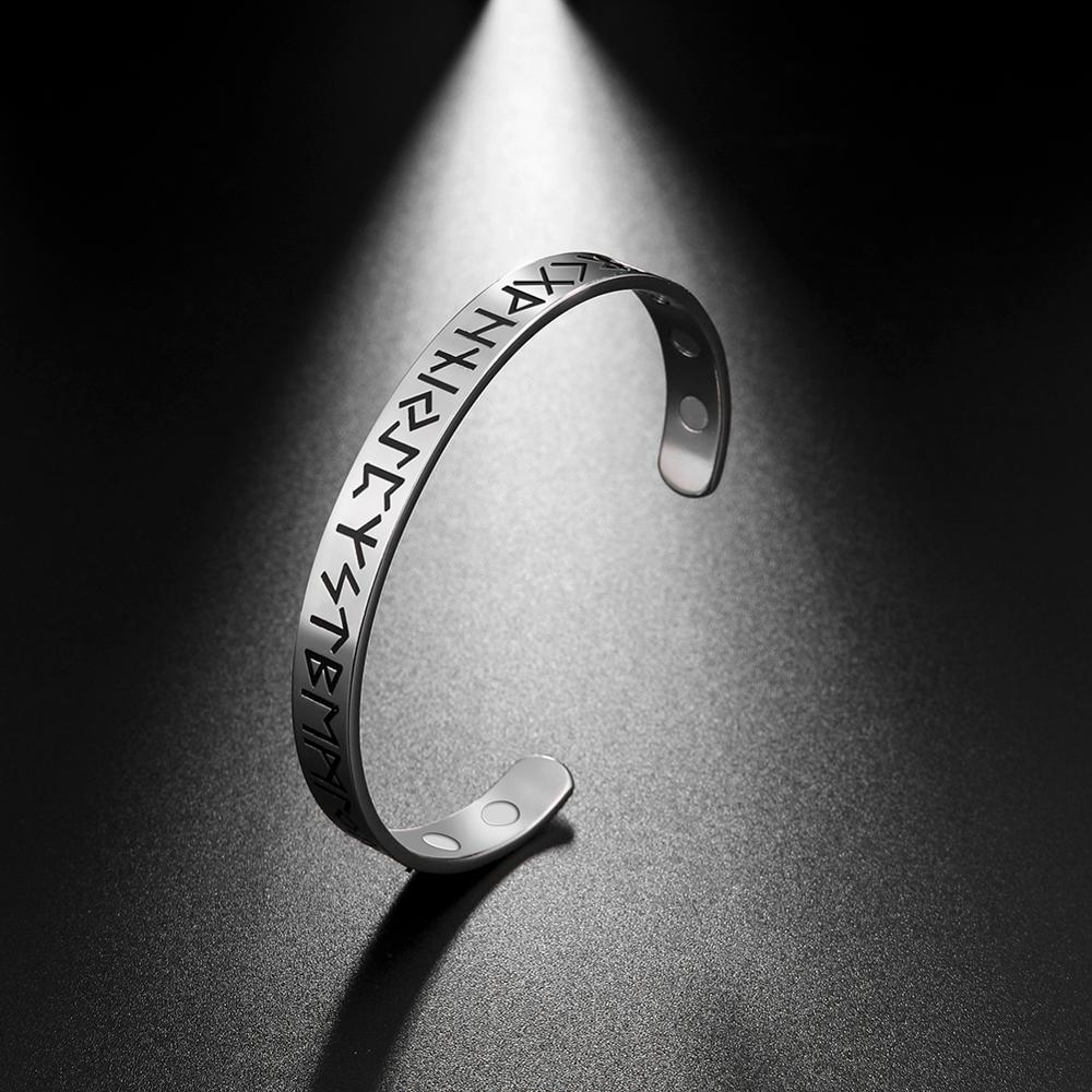 Stainless Steel Color Rune Magnetic Bracelet 8MM – Jewelry Gift Ideas — 1