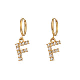 18K Gold Plated Micro Set Zircon Letter Earrings – Gifts for Her — 12
