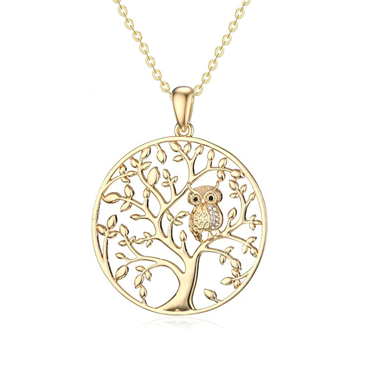 Fashion Gold Hollow Tree Of Life Necklace Crystal – Jewelry Gift Ideas — 1