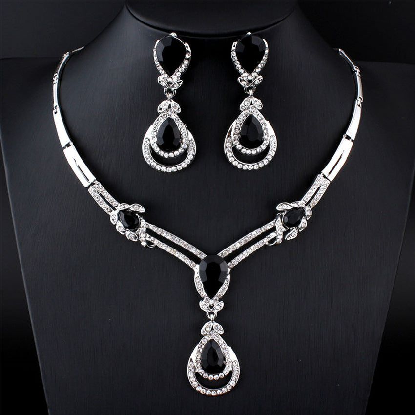 Rhinestone Inlaid Water Drop Shape Vintage – Jewelry Gift Ideas — 1
