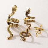 Snake Pattern Ring Punk 4-piece Ring Set – Useful Gifts — 7