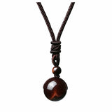 Natural Obsidian Pendant Amethyst Necklace – Jewelry Gift Ideas — 7