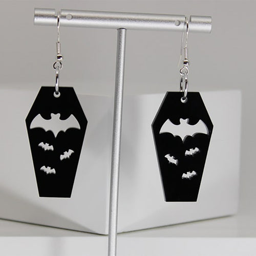 Bat Coffin Earrings Personality Plate Hollowed Out – Birthday Gifts — 2