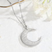 Stainless Steel Moon Shape Pendant Necklace – Jewelry Gift Ideas — 7