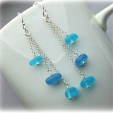 Green Blue Glass Tassel Earrings Simple Temperament – Outdoor Gifts — 2