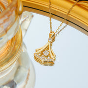 Flexible Apricot Leaf Fan Necklace Simple – Jewelry Gift Ideas — 2