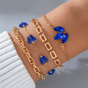 4pcs Blue Flower Love Butterfly Bracelet Set – Jewelry Gift Ideas — 3