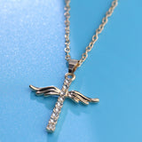 Angel Wings Cross Pendant Necklace For Woman – Jewelry Gift Ideas — 6